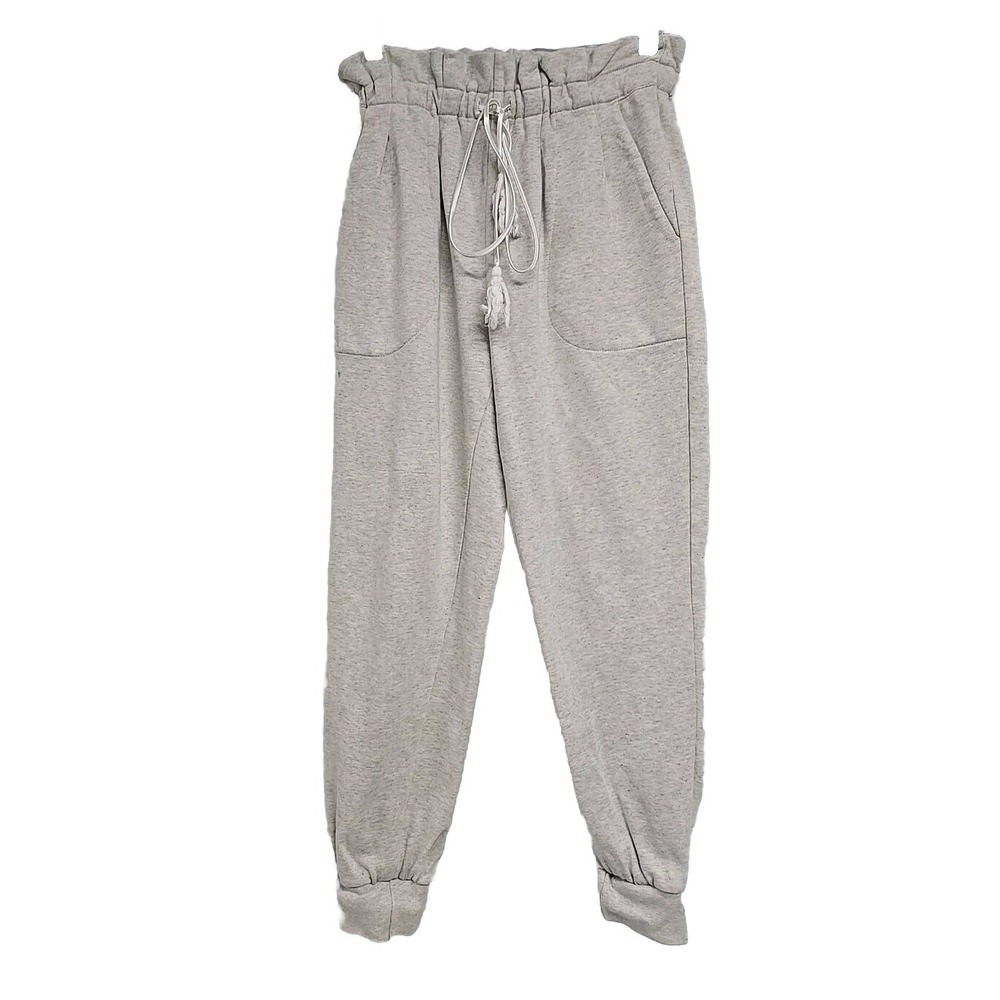 Something‎ Navy Heather Gray Paperbag Waist Cotton Joggers Sweatpants Size S